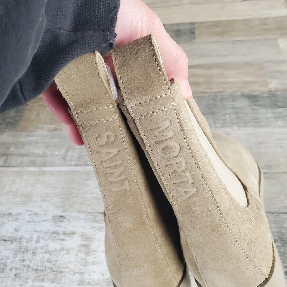 Saint‎ Morta Mens Nomad Chelsea Boots Size 9 Tan Suede Slip On Casual Dress Boot